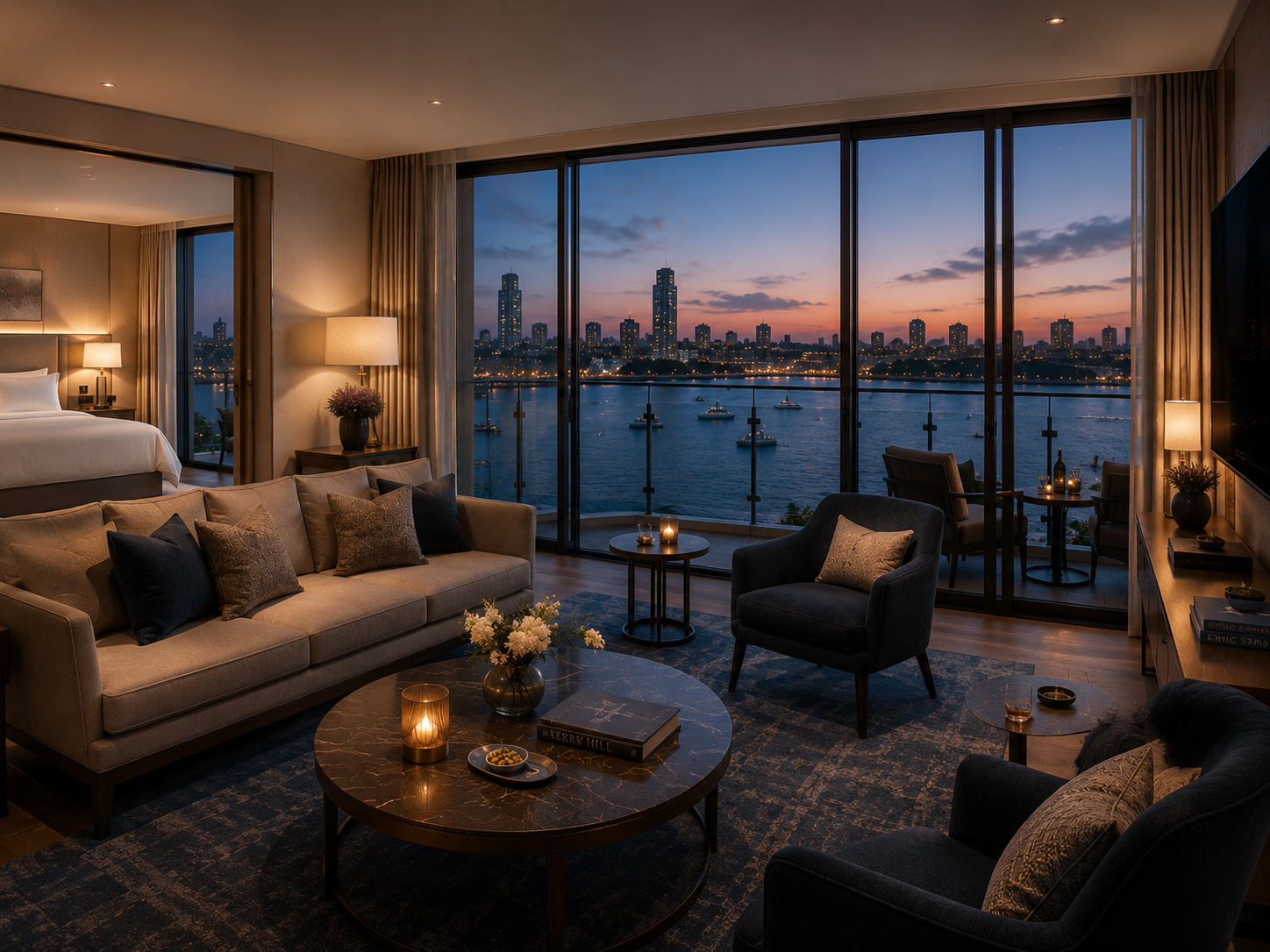 Penthouse suite with terrace and skyline views in Auckland